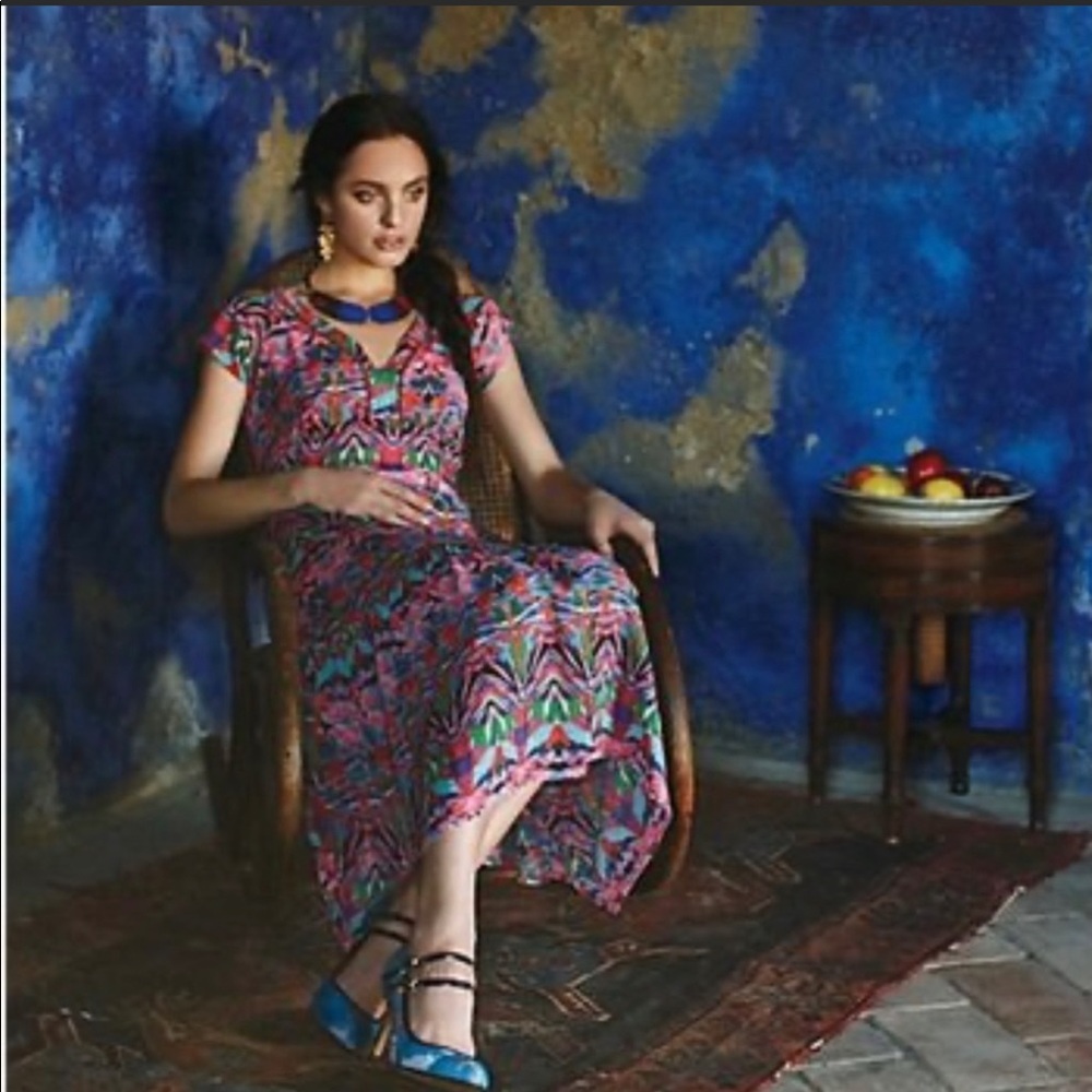 Anthro Vanessa Virginia Mural Maxi Dress
